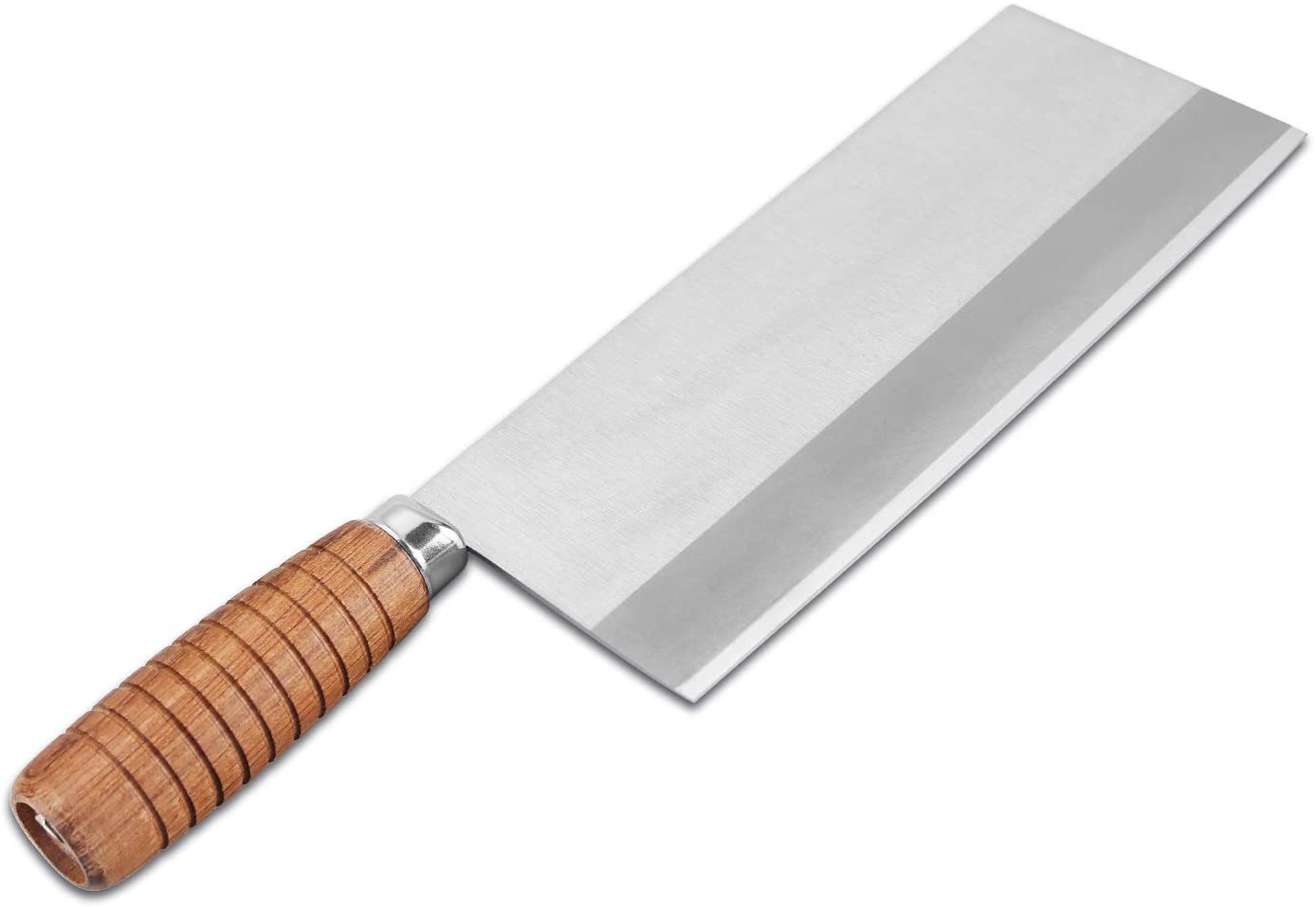 SHI BA ZI ZUO Couteau de chef chinois de 8 pouces, couteau de cuisine fin et léger en acier inoxydable, lame antiadhésive avec manche en bois antidérapant, série classique F208-2