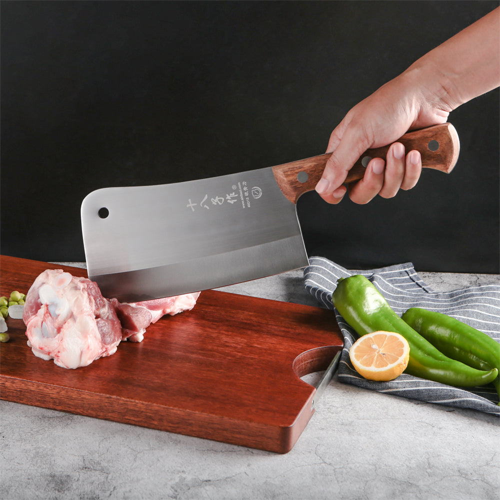 SHI BA ZI ZUO Couperet à viande robuste pour couper les os