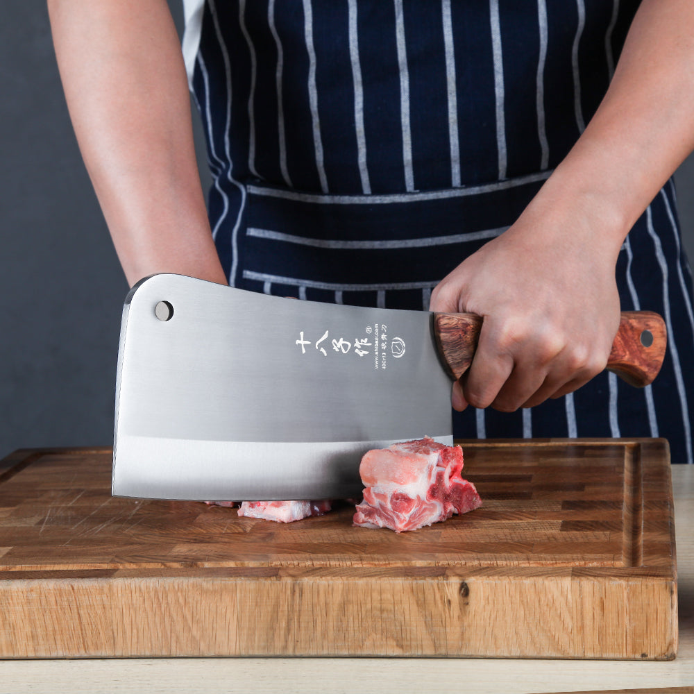 SHI BA ZI ZUO Couperet à viande robuste pour couper les os