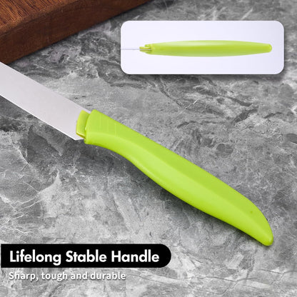 SHI BA ZI ZUO Paring Knife with Knife Cover, Stainless Steel Fruit Knife Ultra Sharp Kitchen Knives with PP Handle
