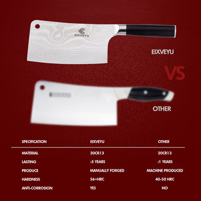 Kitchen knife set, butcher knife, chef's knife, and fruit knife 3-piece set, professional kitchen knife, Damascus pattern vegetable knife, meat knife, paring knife, wooden handle, gift box