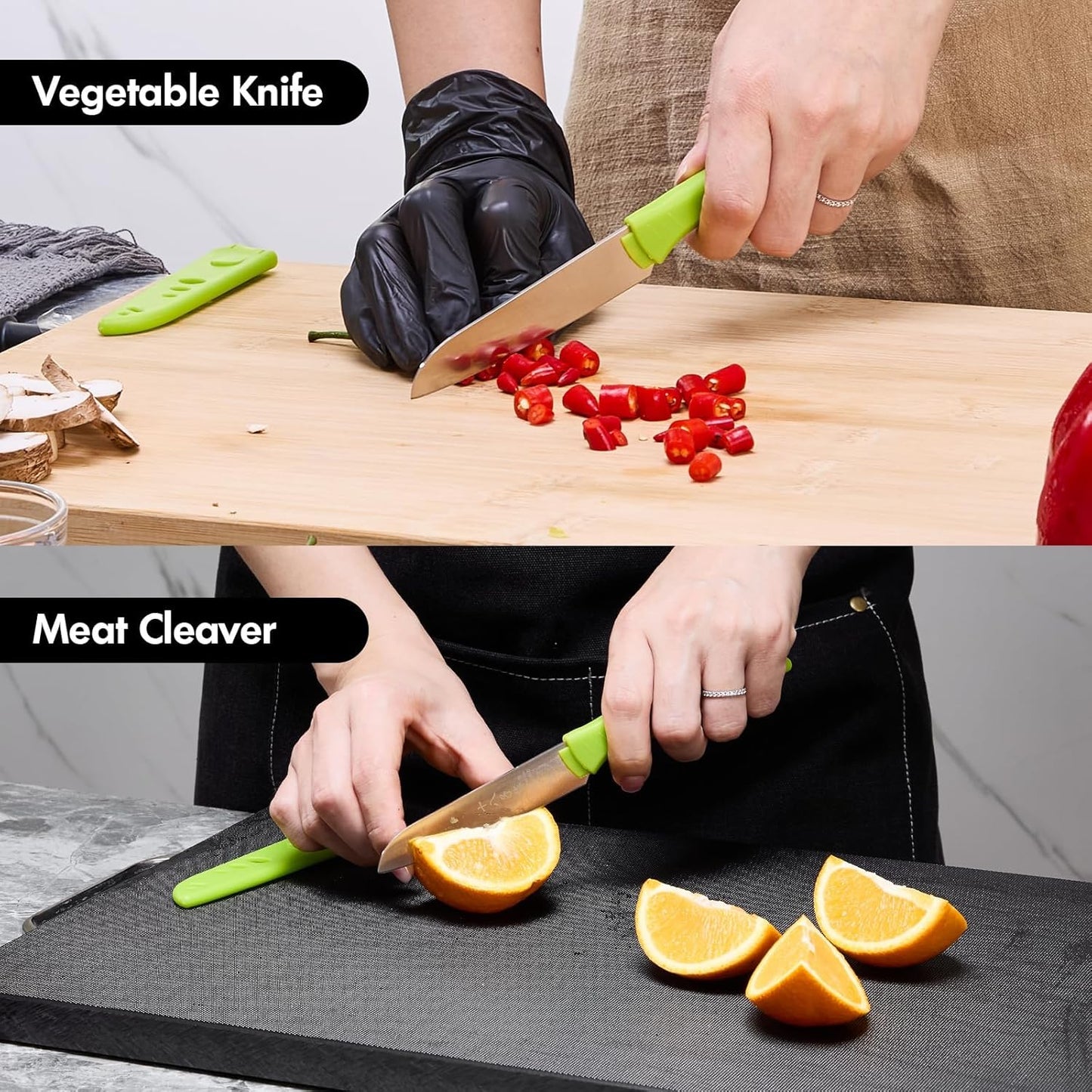 SHI BA ZI ZUO Paring Knife with Knife Cover, Stainless Steel Fruit Knife Ultra Sharp Kitchen Knives with PP Handle