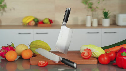 SHI BA ZI ZUO Chef's knife Kitchen knife High-quality stainless steel butcher knife Chinese cutting knife with full tang blade for cutting meat from bone